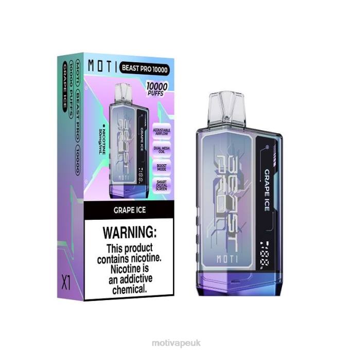 MOTI Vape Review UK 202845 | MOTI Beast Pro Disposable Vape (5%, 10000 Puffs) Grape Ice