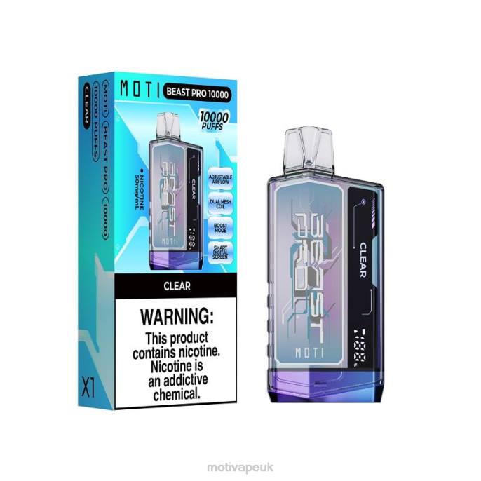 MOTI Vape UK 202841 | MOTI Beast Pro Disposable Vape (5%, 10000 Puffs) Clear