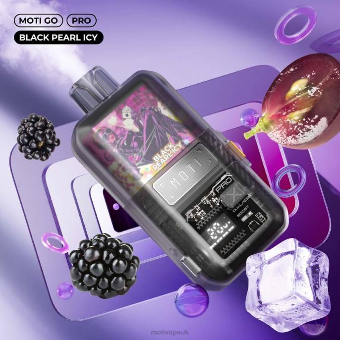 MOTI Vape London 202812 | MOTI Go Pro Disposable Vape (5%, 12000 Puffs) Black Pearl Icy