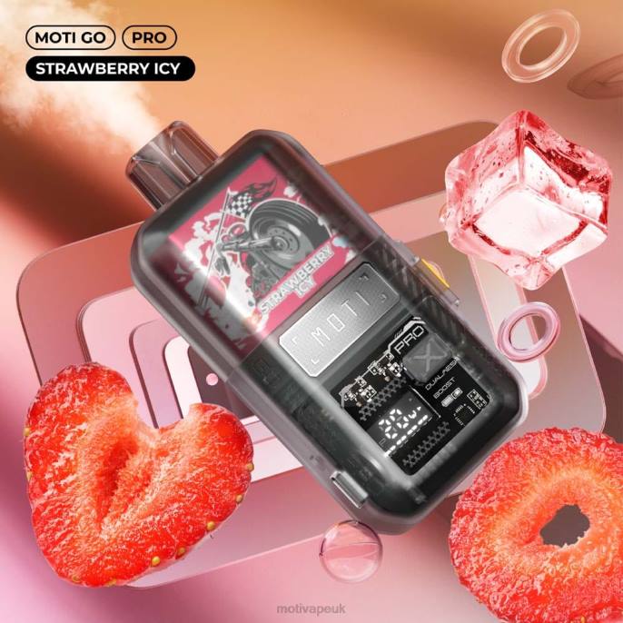 MOTI Vape London 202822 | MOTI Go Pro Disposable Vape (5%, 12000 Puffs) Strawberry Icy