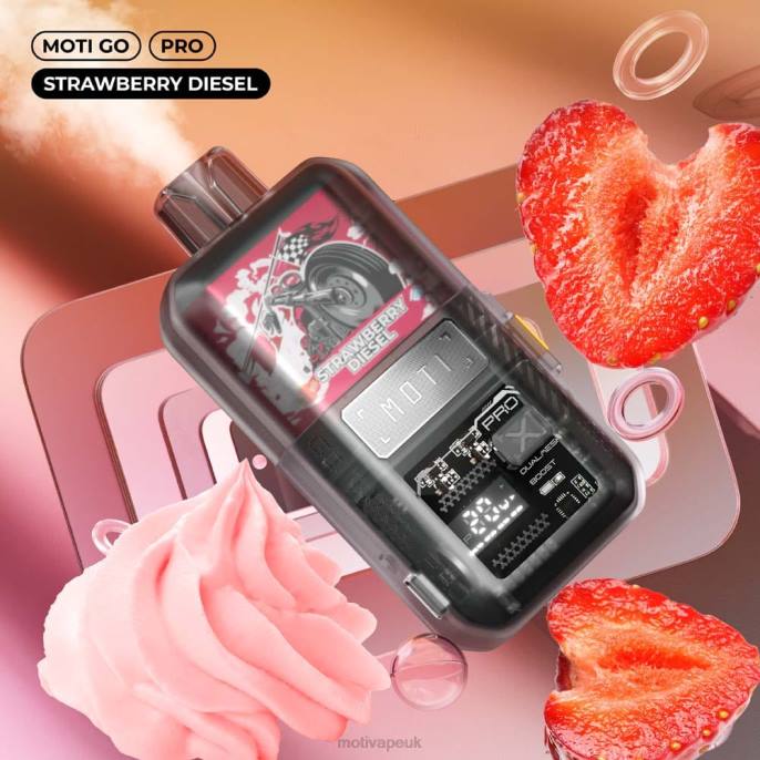 MOTI Vape UK 202821 | MOTI Go Pro Disposable Vape (5%, 12000 Puffs) Strawberry Diesel