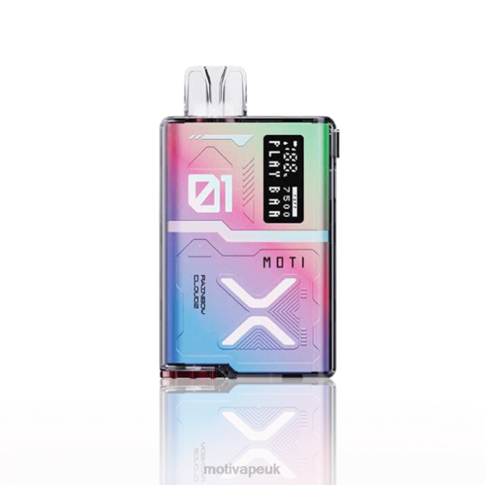 MOTI Vape Kit UK 202857 | MOTI Play Bar 7500 Disposable Vape (5%, 7500 Puffs) Rainbow Cloudz