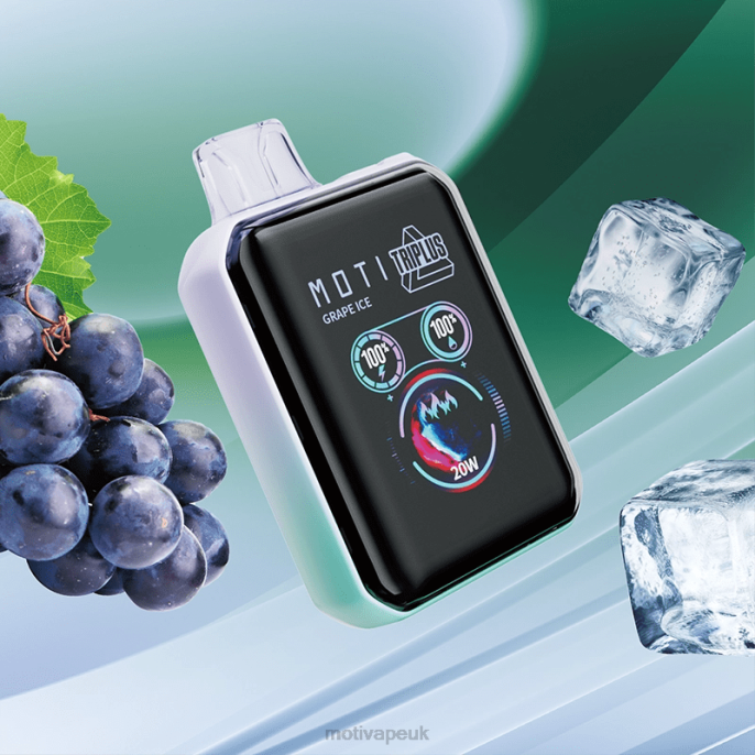 MOTI Vape Pods UK 20284 | MOTI Triplus 20K Disposable Vape (5%, 20000 Puffs) Grape Ice