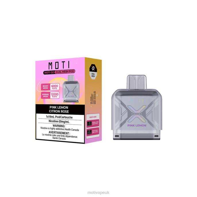 MOTI Vape Kit UK 202887 | MOTI Go Pro Disposable Pod Pink Lemon