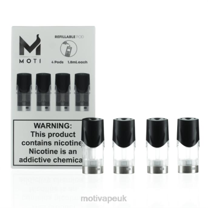 MOTI Vape Pods UK 202874 | MOTI Refillable Replacement Pod Cartridges (Pack of 4)